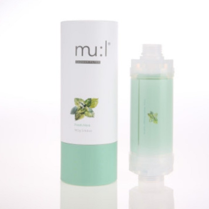 MUL(물) [프리미엄] 물(MUL) 천연 비타민 샤워기필터 온가족용 (프레쉬 민트), 1개