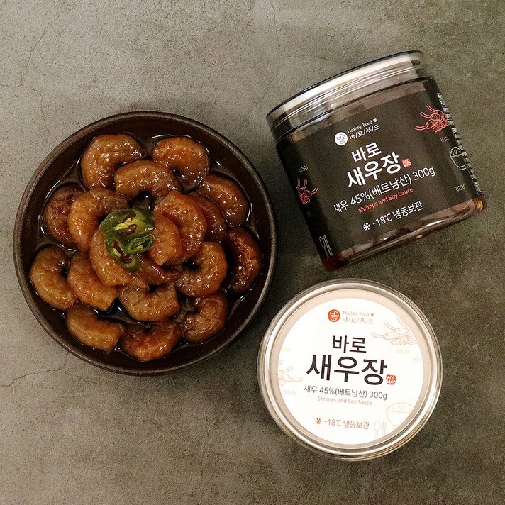 바로푸드 올바로 일식 셰프 특제 간장 깐 새우장 300g, 3개