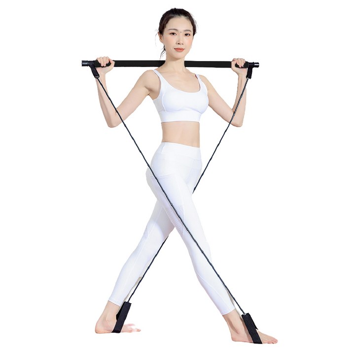 빼다 홈트레이닝 필라테스 요가봉 스트레칭바 튜빙 밴드 짐스틱 전신근력 운동기구, 블랙