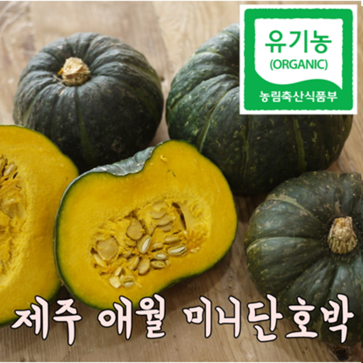 (제주청춘농장) (유기농) 애월 고당도 미니단호박 제주 미니밤호박 보우짱 단호박, 1박스, 3kg (8개내외))