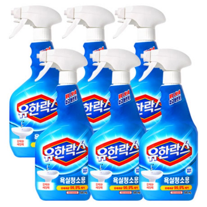 유한락스 욕실청소용 세정제, 6개입, 500ml