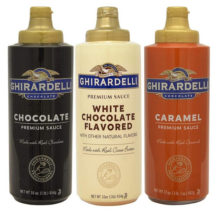 Ghirardelli White Chocolate Caramel 기라델리 화이트 초코 소스 카라멜 시럽 454g 3개