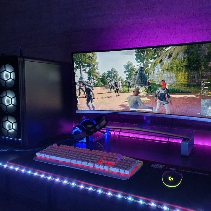 오드 LED바 15칼라 무드조명 리모컨포함 USB아답터 사용 LED스트립, 0.5M