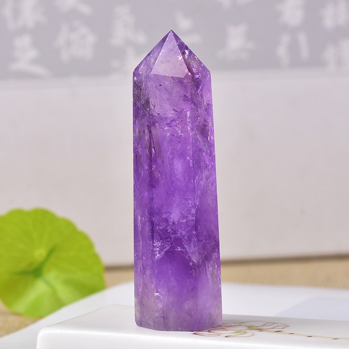천연 자수정 크리스탈 포인트 에너지 스톤 석영 치유 스톤 크리스탈 Reiki 완드 홈 인테리어 세련된 공예품 DIY 선물|돌|, Natural Amethyst