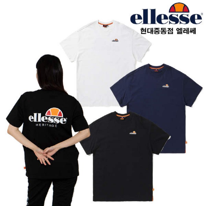 [현대백화점][엘레쎄]남녀공용 등판빅로고 오버핏 면 반팔티셔츠 (2UHTR385JD)