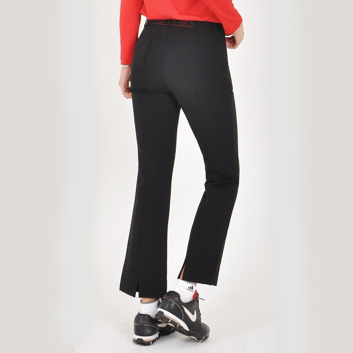 Y.D UA91 부츠컷 통 나팔 블랙 뒷 부분 밴딩 캐쥬얼 팬츠 여성 골프 웨어 빅사이즈 스판 바지