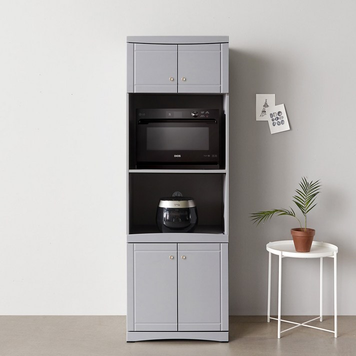 리센트 더 깔끔한 롱스 광파오븐 전자렌지 수납장, 그레이