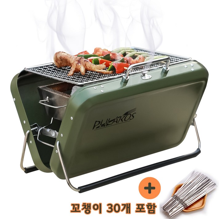 풀라로스 캠핑 BBQ 화로 그릴 (L사이즈) 꼬챙이 30개 포함