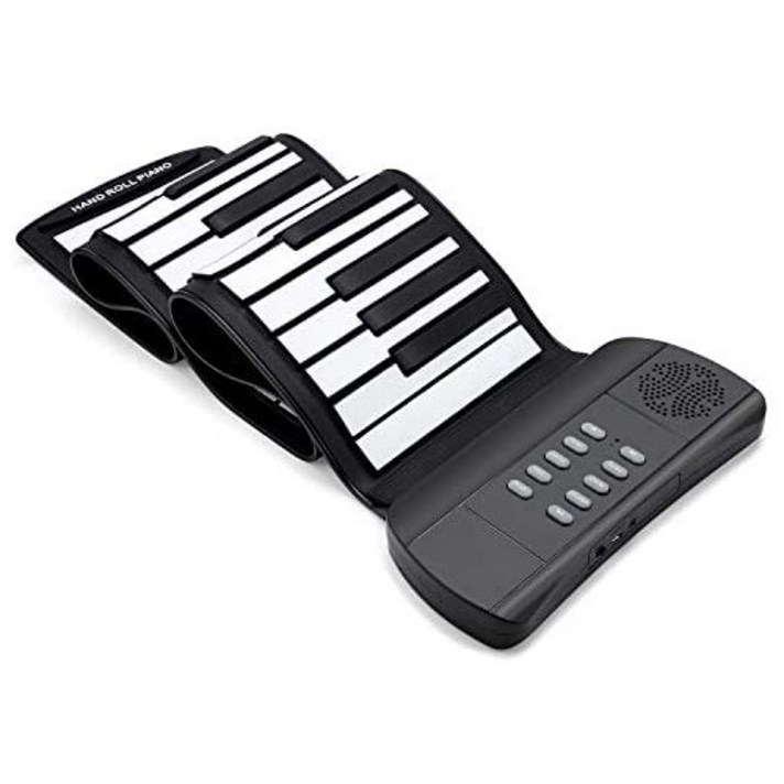 Lujex Travel Piano Foldable 61 Keys Flexible Soft Electric Digital Roll Up Piano Keyboard for Kids and Adults White 61Keys, 본문참고, Color = Silver | Size = 61Keys, 본문참고