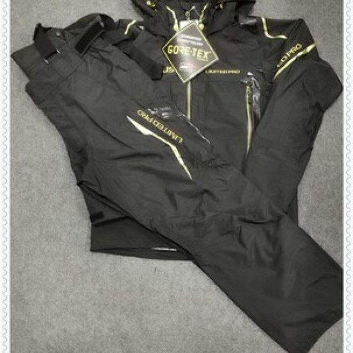 Daiwa(다이와)GORE-TEX 레인슈트 블랙 레드 갯바위 선상 낚시복 방수, 블랙 방수 재킷 슈트