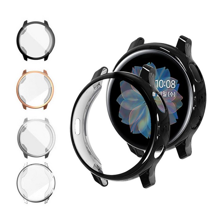 아이디스킨 갤럭시워치 액티브2 40mm 44mm 슬림 풀커버 TPU 케이스, 1개, 44mm-골드