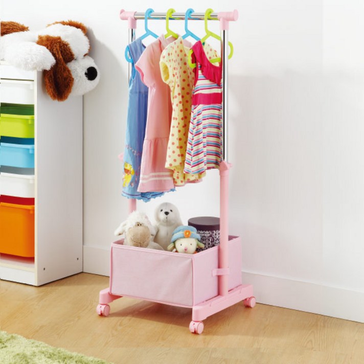 KT 어린이 행거 분홍색/이동식/옷걸이 간편설치