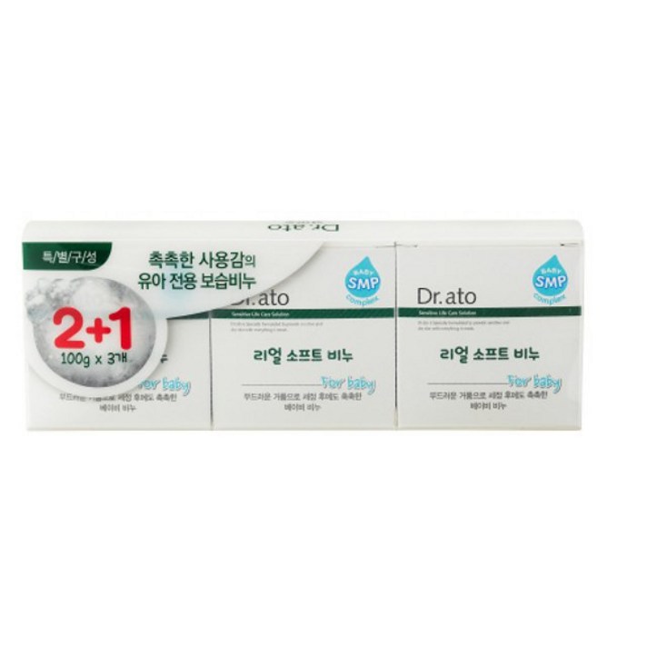 닥터아토 리얼 소프트 비누(100Gx3개) 유아비누, 100g, 3개