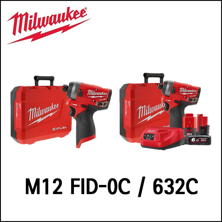 [밀워키] 12V FUEL 충전 임팩트 드라이버 2세대 M12 FID-0C / 632C 세트, 1. M12 FID-0