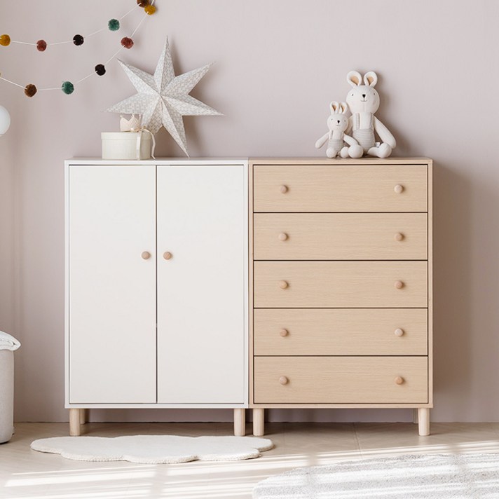 [E0 등급+런칭한정특가] 레이디가구 스칸딕 동그리 베이비 옷장 800 1600 서랍장, 01. 동그리 베이비 옷장, 밀크