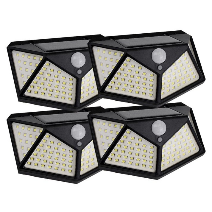 팀메이커 태양광 태양열 LED센서등 야외조명 정원등 화이트, 100LED 벽부등 4개세트, 4개 팀메이커 태양광 태양열 LED센서등 야외조명 정원등 화이트, 100LED 벽부등 4개세트, 4개