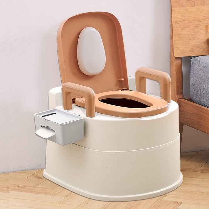 별도표기 이동식 변기 캠핑 휴대용 간이 환자용 노인용 화장실 좌변기 요강 성인용, 색상/베이지