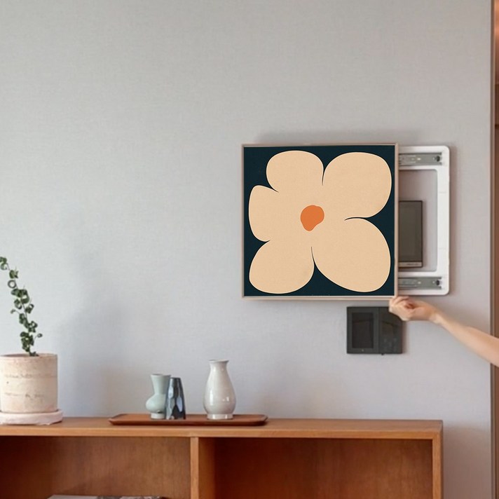 무타공 슬라이드 프레임 자석 보드 인터폰 월패드 두꺼비집 가리개 커버 액자