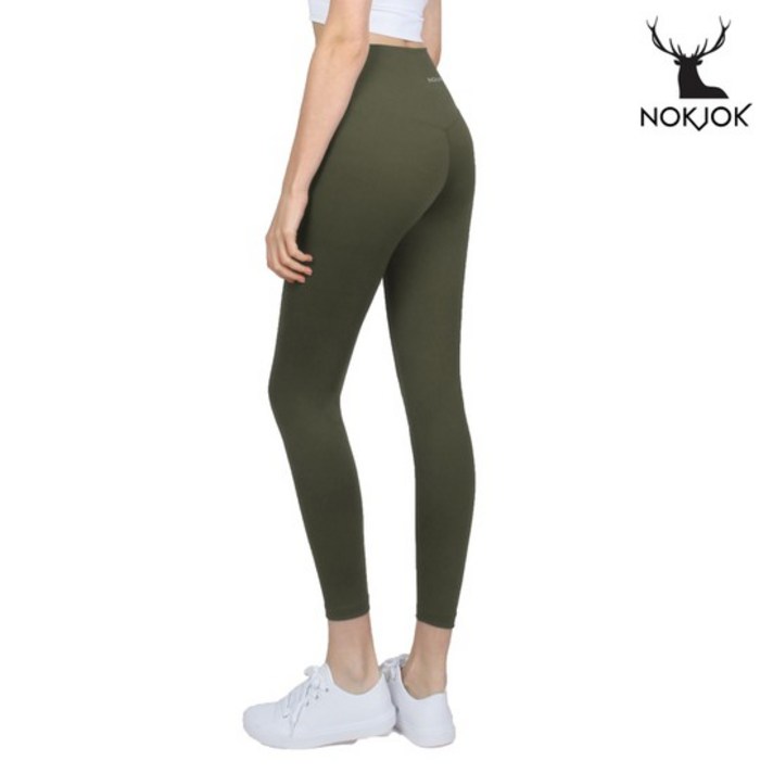 녹족 요가복 필라테스복 레나 9부 레깅스 딥카키