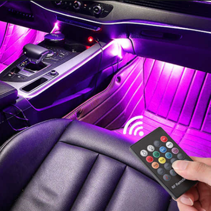 삼항 12V용 RGB 소리반응댄싱 LED바 풋등 키트 세트, RGB 풋등