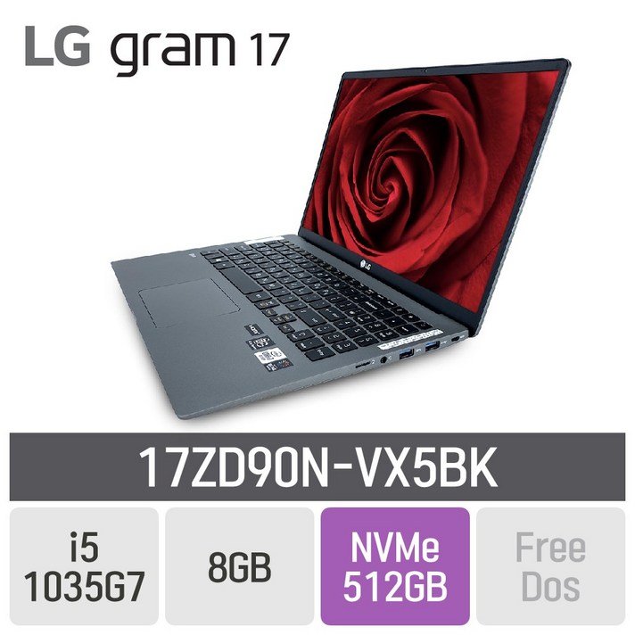 LG 그램17 2020 17ZD90N-VX5BK, 8GB, 512GB, 미포함