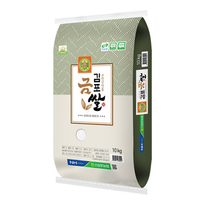 [한결물산] 2019년 햅쌀 신김포농협 특등급 김포금쌀 추청, 1개, 10kg