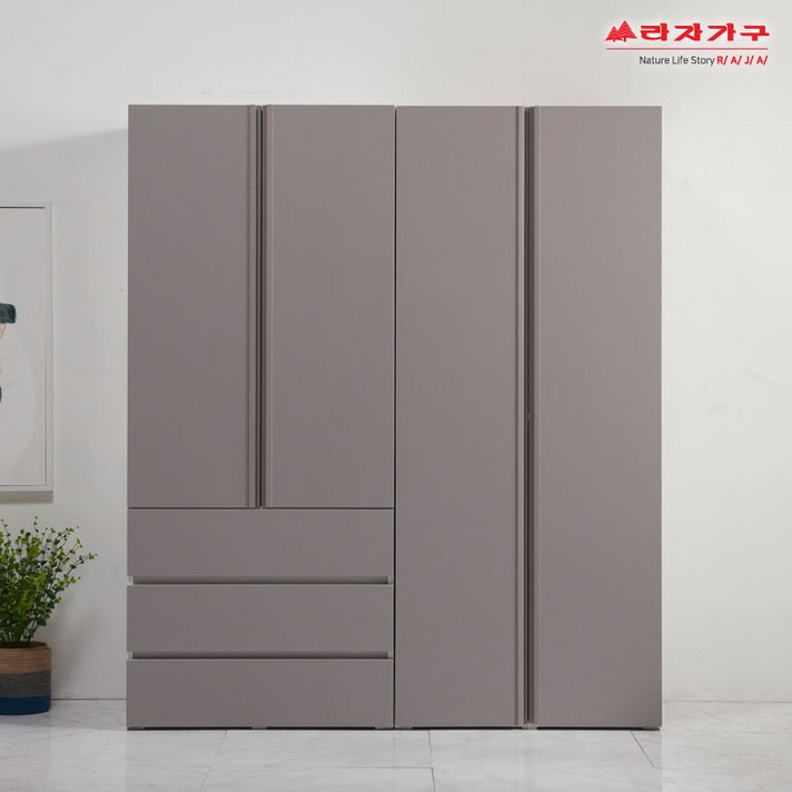 라자가구 위드 데보라 1600 옷장세트 B형 jy074, 그레이