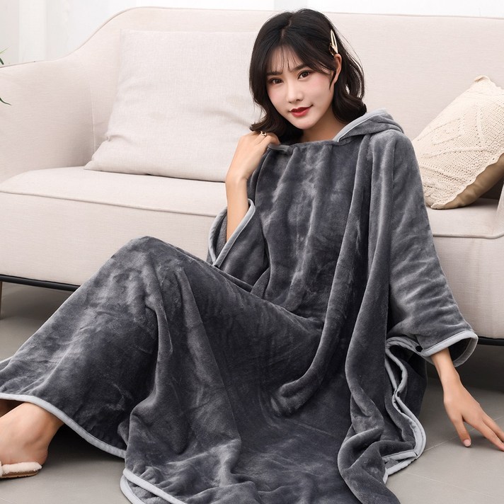 집순이 입는 소매 극세사 담요 후드 어린이용 성인용 20종, 2