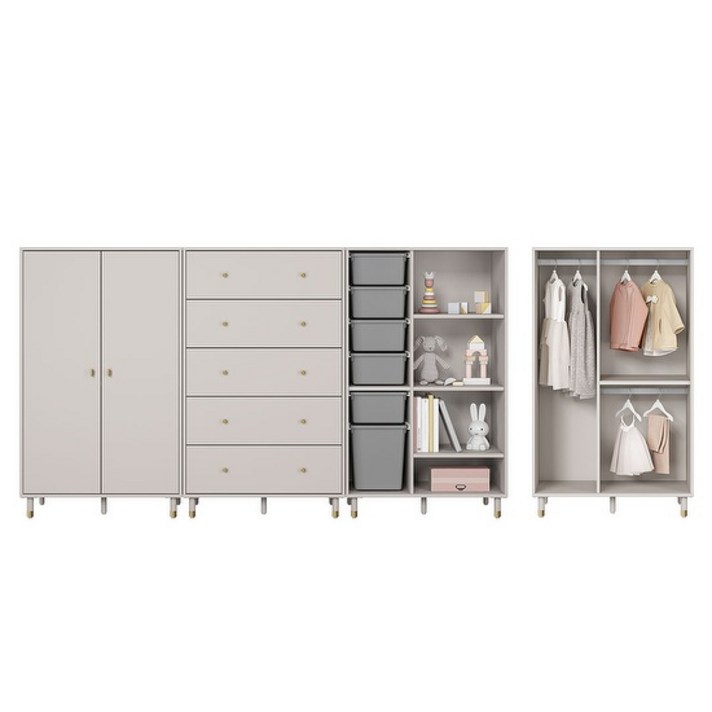 한샘 보나 긴옷형 베이비장 세트 240cm (다리), 컬러:그레이(B)