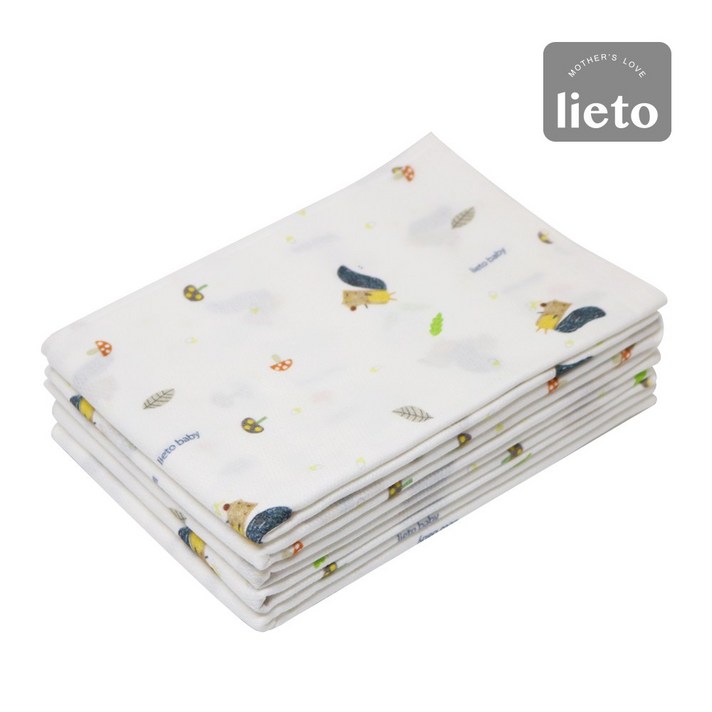 리에또 무형광 천기저귀 목욕타올 대형 특대형 천 기저귀, 5p, 03.다람쥐