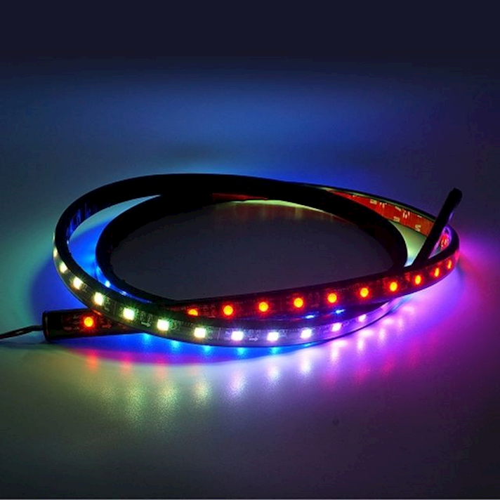 12V RGB LED바 검정띠 60cm 모듈 무선리모컨포함 DIY전구 차량용LED용품 xler