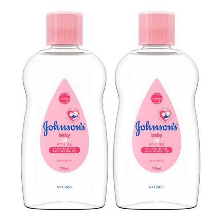 존슨즈 베이비 오일 125ml (신형) X 2개 존슨즈베이비오일 아기 마사지를 위한 순하고 부드러운 유아오일