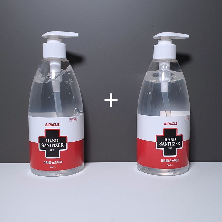 미라클 손소독제 1+1 손세정제, 2개, 500ml