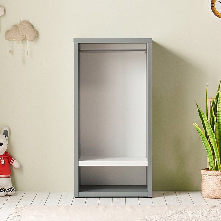 미미 아기옷장 베이비장 키즈 유아 어린이 미니 행거 수납 아이방옷장 유아옷걸이 1200, 진그레이화이트