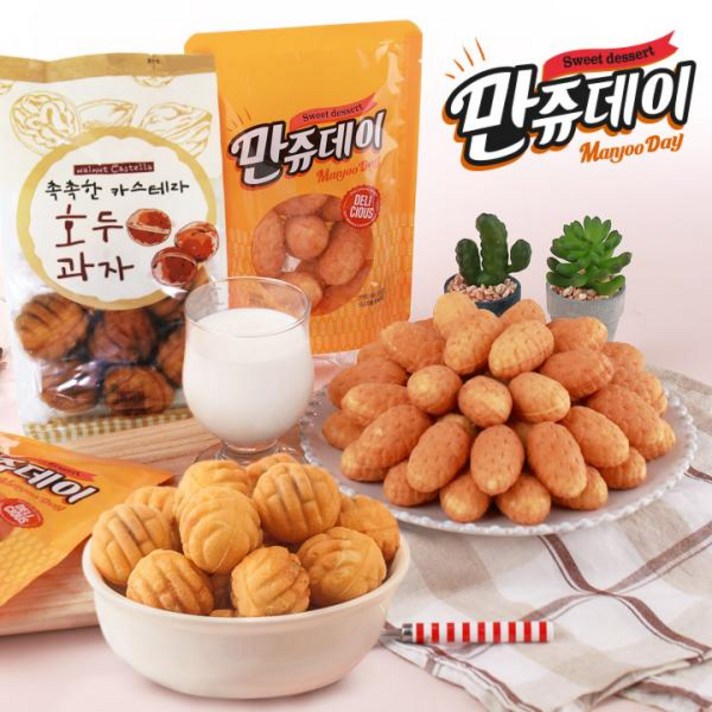 만쥬데이 [만쥬데이]만쥬데이 10개입x4봉(총520g)+호두과자 3봉, 1