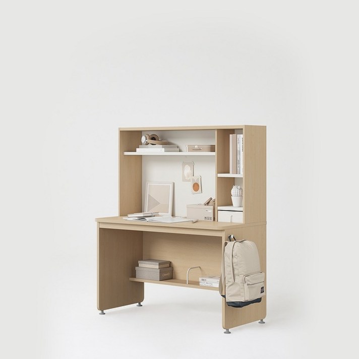 한샘 티오 그로우 일반책상세트 4단 120x60cm (컬러 택1), 내추럴오크/파우더핑크(D)