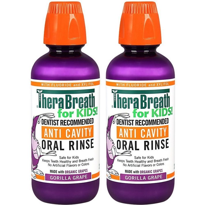 TheraBreath 테라브레스 키즈 가글 오랄린스 453g 2팩, 0개