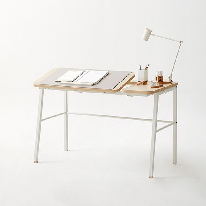 한샘 티오 책상 각도조절형 120cm(컬러 택1), 색상(상판/다리):내추럴오크/화이트(A)