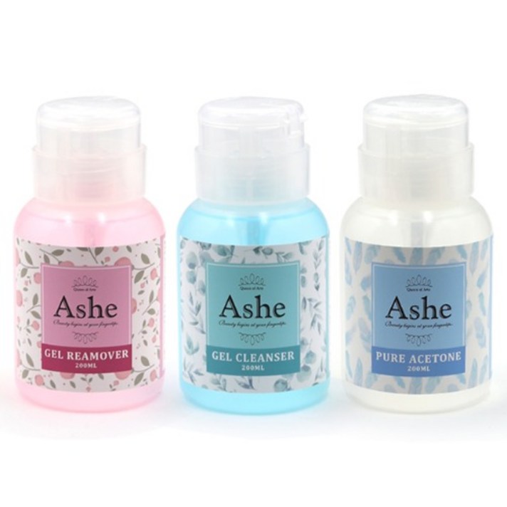 ASHE 애쉬 젤리무버+젤클렌저+퓨어아세톤 멘다형 200ml 세트, 수량