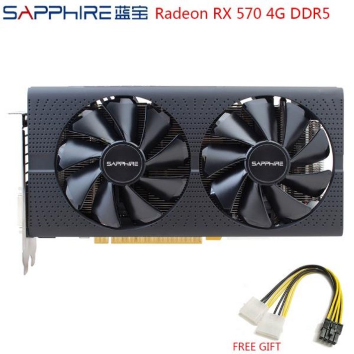 SAPPHIRE AMD Radeon RX 570 4GB 게임 그래픽 카드 RX570 256bit GDDR5 비디오 카드 PCI Express 3.0 데스, 한개옵션