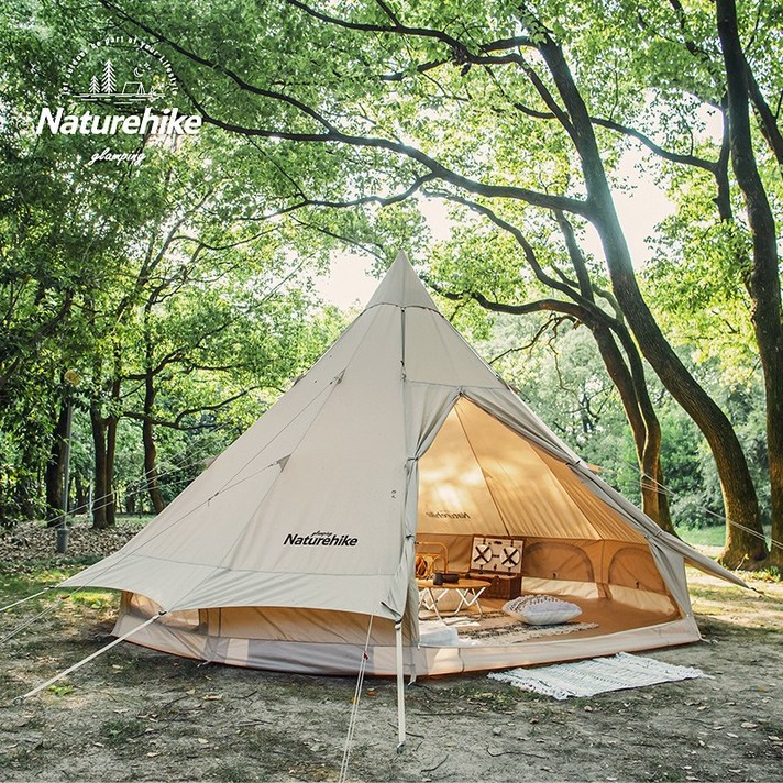 2020년 신형 8인용 감성 티피(TP)인디언 면텐트 네이처하이크NH 호박텐트 벨텐트 몽골텐트 차박 오토캠핑 감성캠핑 글램핑, 로그화이트