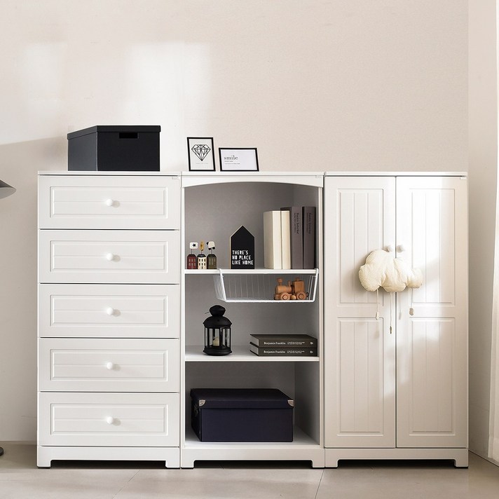 라샘 앙드레 베이비옷장 5단 서랍장 책장 베이비장세트 S1740세트, 앙드레 세트 S1740