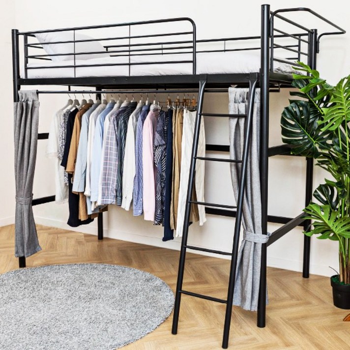 일루일루 코모드i 올인원 행거형 벙커침대, 기본형(블랙)