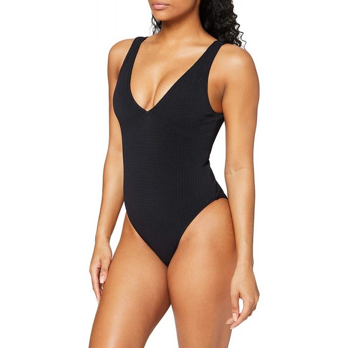 아마존 여성복 매장에 비치된 씨폴리스 여성복 딥 브이 목 어깨 위 딥 원피스 수영복 씨 다이브 블랙 미국 8개, 단일옵션