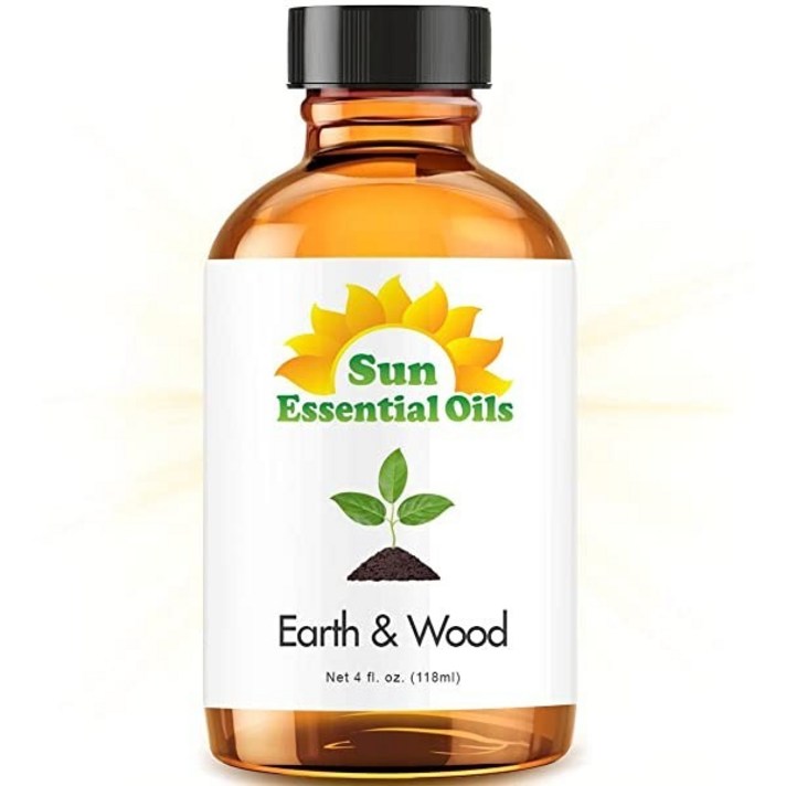 Sun Essential Oils Earth Wood 썬 에센셜 오일 아로마테라피 얼스 우드 블렌드 4oz(118mL) 3팩