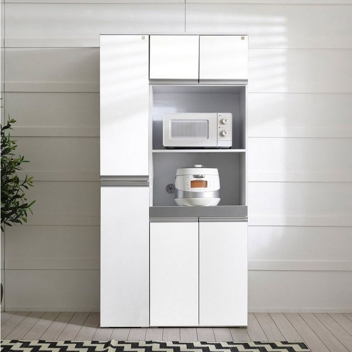 동서가구 쉐프 LPM 렌지대 + 틈새장 세트, 화이트