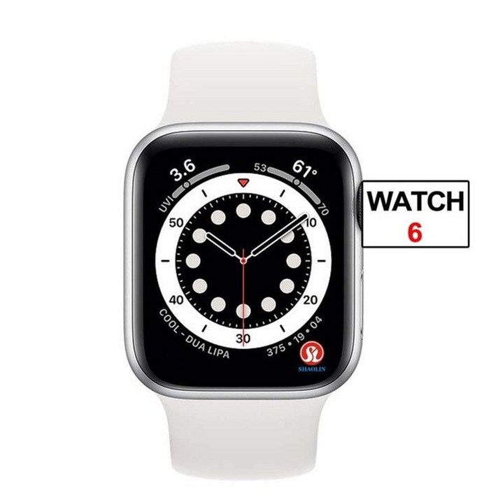 SHAOLIN Original Smart Watch Series 6 Bluetooth 손목 Smartwatch for Apple Watch iOS iPhone Samsung Android Phone Red Button 스마트 시계, 하얀