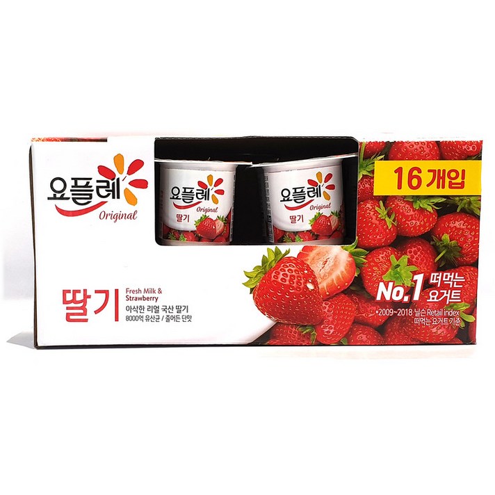 빙그레 요플레 딸기 요거트 85g x 16