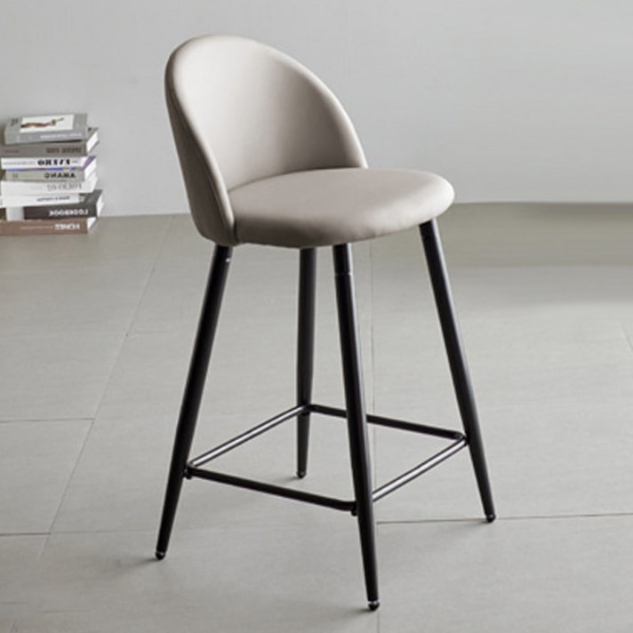 가구로드 크리미 바텐의자 아일랜드 식탁의자 바스툴 바체어 홈바의자 가죽쿠션, 그레이(단품-1개)