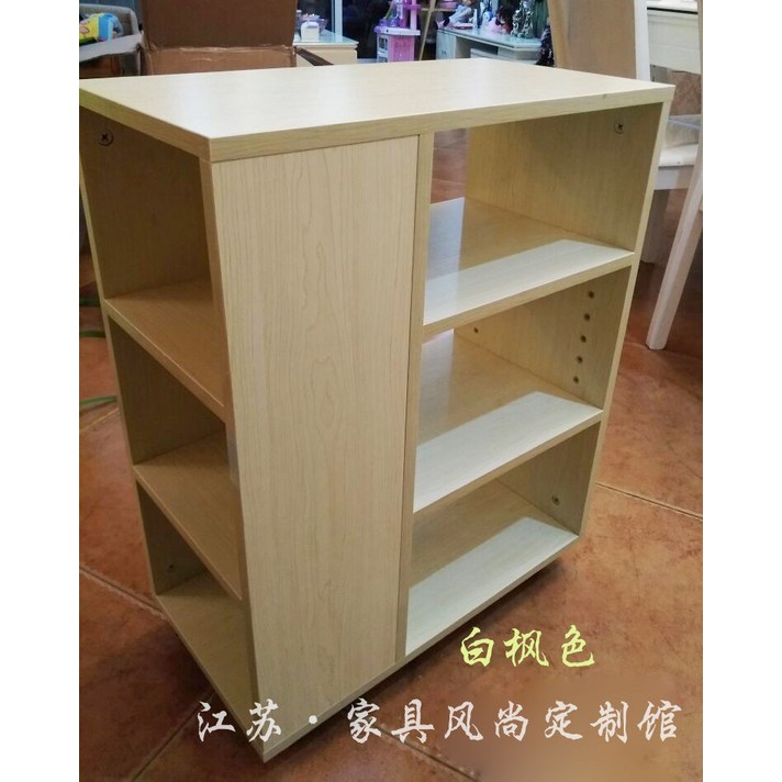 북카트 이동식 책꽂이 이동식책장 트롤리 슬라이딩 미니책장, 화이트 메이플